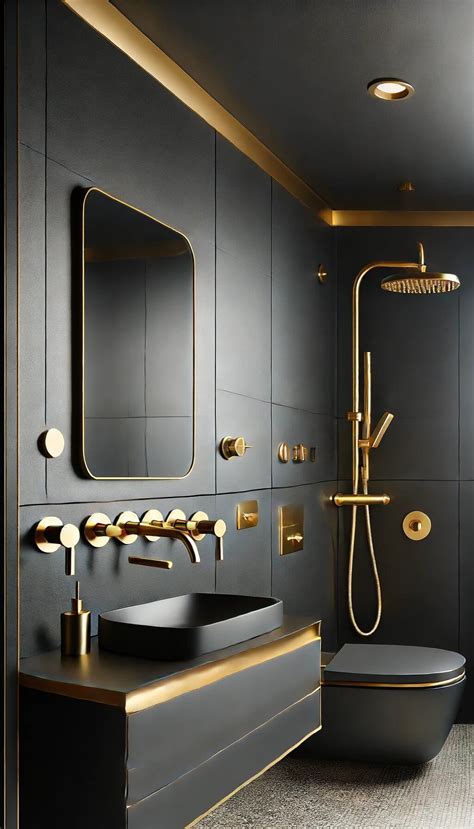 Black And Gold Bathroom Accessories