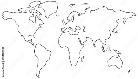 Simple Line World Map 的图像结果