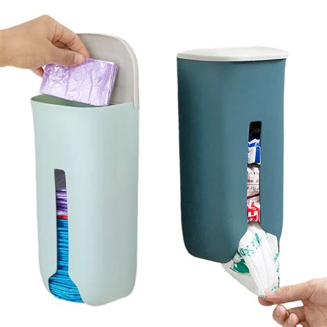 Garbage Bag Storage Box Rectangular Free Punch Wall Mounted Household ...