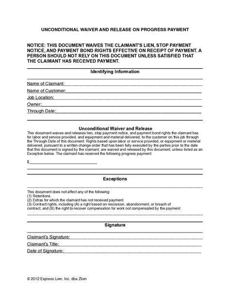 Wisconsin Partial Unconditional Lien Waiver Form | Free