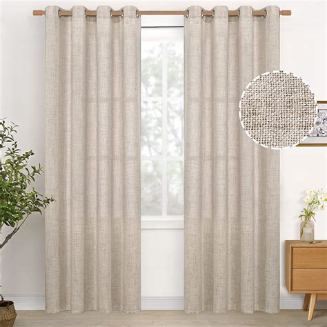Amazon.com: YoungsTex Natural Linen Curtains for Living Room Bronze ...