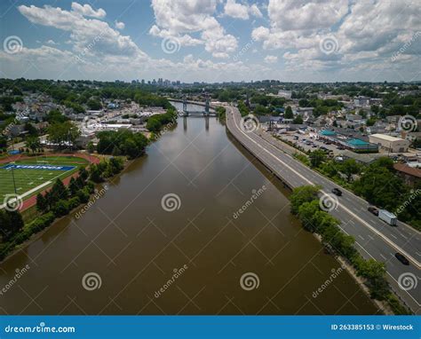 Aerial View of the Turnpike Bridge Over the Passaic River in New Jersey ...
