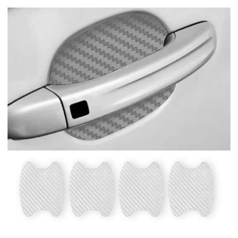Kelenate® (Silver) 4PCS Car Door Handle Cup Stickers, Carbon Fiber ...