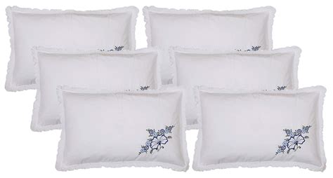 Kuber Industries Embroidery Design 6 Piece Cotton Pillow Cover Set ...