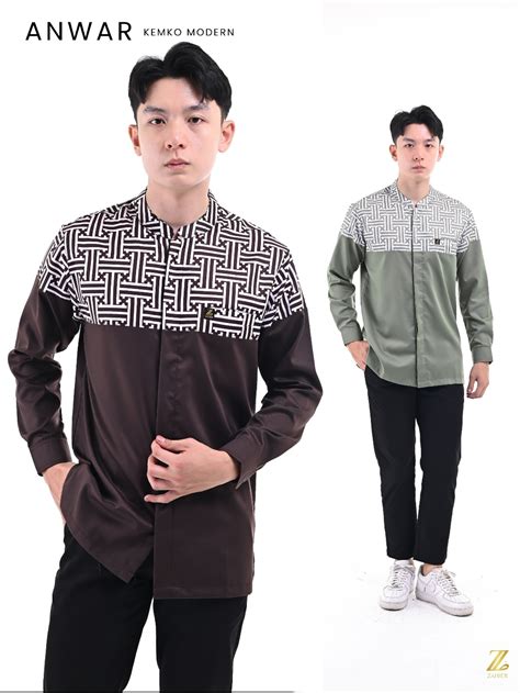 Jual ZAHIER Koko Batik Pria Modern Anwar Kemko Premium Lengan Panjang ...
