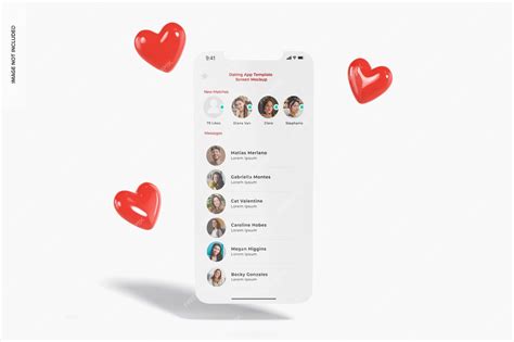 Premium PSD | Dating app template screen mockup