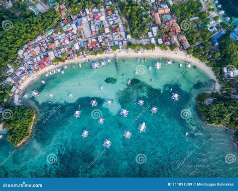 Sunny Day in Malapascua Island in Visayan Sea, One of Cebu Island. Sea ...