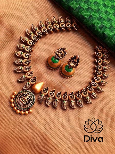Nagas Peacock Terracotta Jewellery – Diva Creations Terracotta Jewellery
