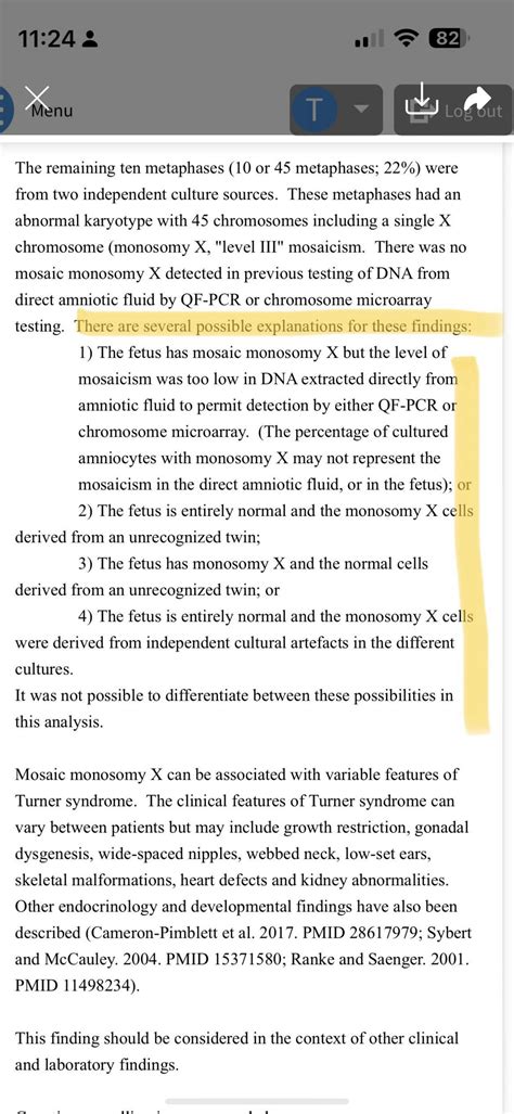 Monosomy x mosaic results : r/NIPT
