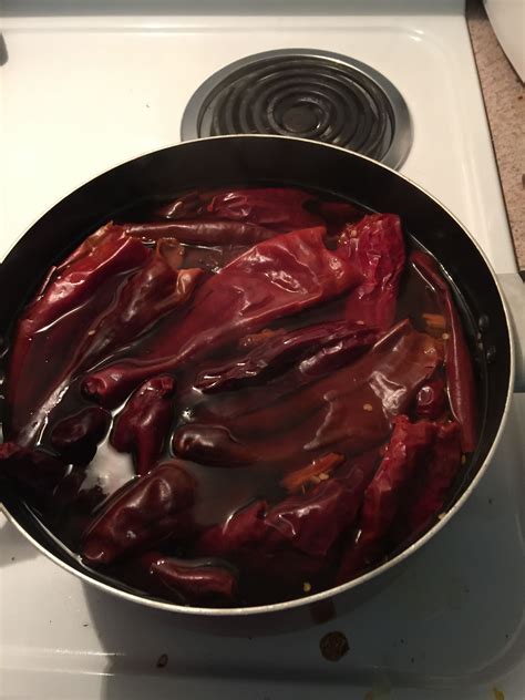 Red Chile Sauce: Soaking Red Chile Pods