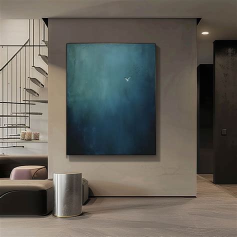 Surrealist Dark Blue Sky Painting Dark Blue Wall Decor Abstract Art ...