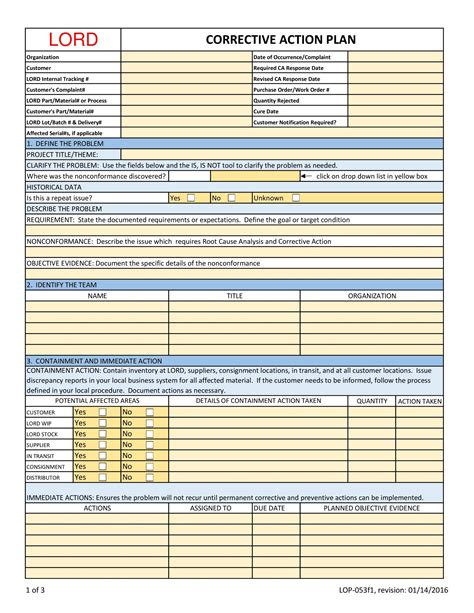 Printable Corrective Action Plan Template - Printables Template Free