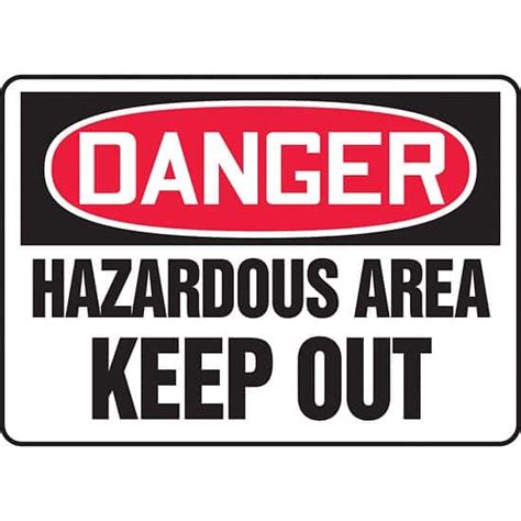 Accuform MADM044VP Safety Sign, Danger - Hazardous Area Keep Out, 10" x ...