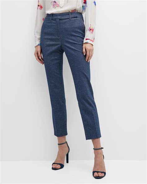 Marella Dida Cropped High-Rise Satin Crepe Trousers | Neiman Marcus