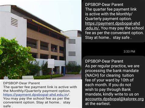 Bopal DPS sent a message to parents to pay fee otherwise will deduct ...