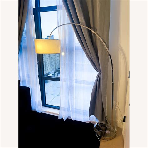 West Elm Overarching Linen Shade Floor Lamp - AptDeco
