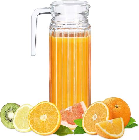 Buy Foresta 1100ml Premium Juice and Water Glass Jug with lid Pitcher ...