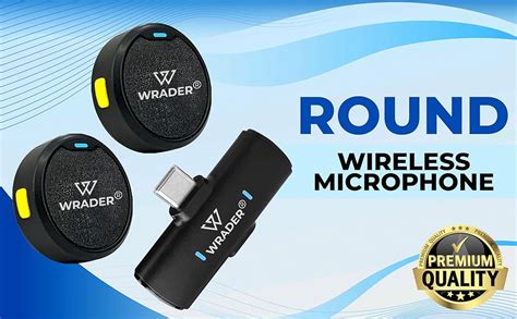 WRADER Dual Round Mic with Noise Cancellation, Magnetic Clip Wireless ...