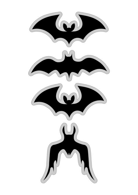 Halloween Bat Stencil Cutouts - 15 Free PDF Printables | Printablee