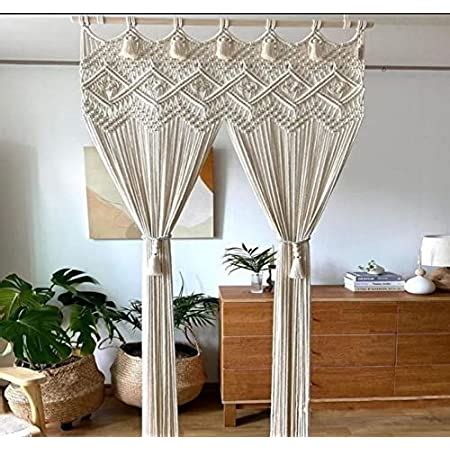 Buy R.R.LALA Macrame Curtain W 40" x L 80" Bohemian Home Geometric Art ...