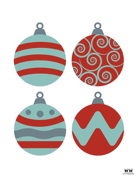 Printable Colored Christmas Ornaments