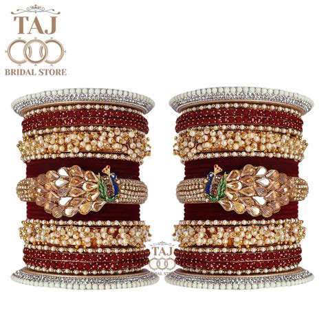 Rajwadi Wedding Bangles with Beautiful Peacock Design – Taj Bridal Store