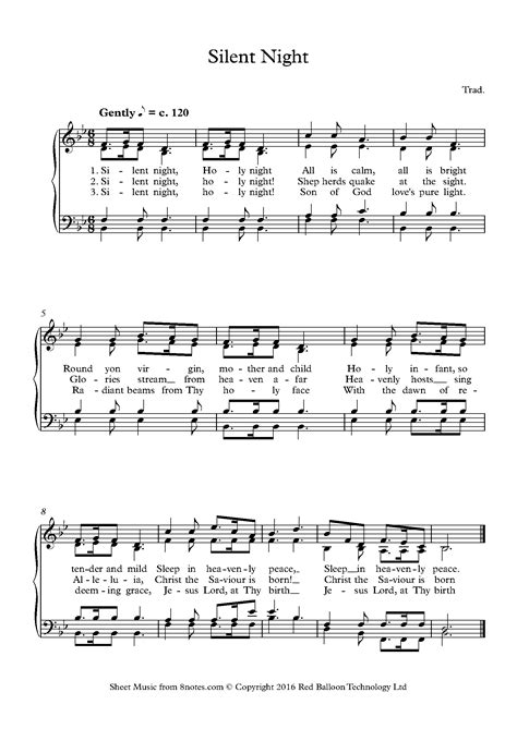 Silent Night Sheet music for Choir - 8notes.com