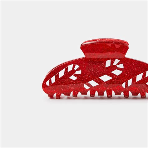 Candy Cane Glitter Hair Claw Clip