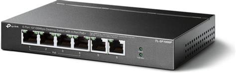 TP-Link TL-SF1006P 6-Port 10/100Mbps Desktop Network Switch with 4-Port ...
