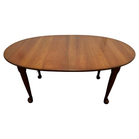 Mid Century Solid cherry oval dining table with 2 leaves by Stickley at ...