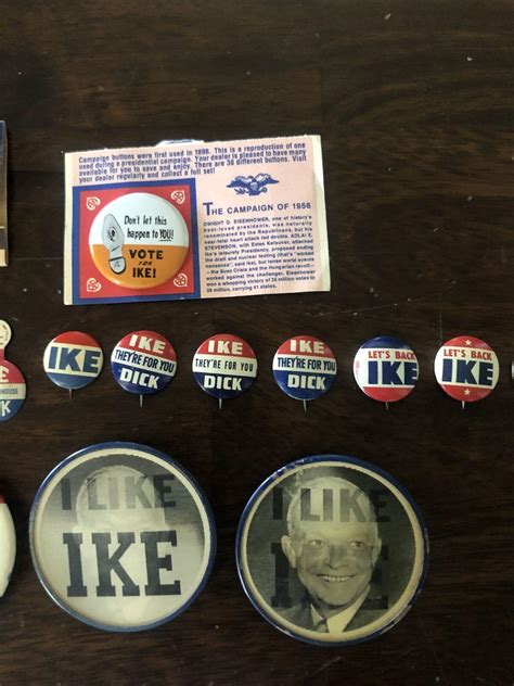 Vintage Dwight Eisenhower "I LIKE IKE assorted political campaign Pins ...