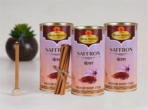 Shree Singhal Saffron (Kesar) Fragrance Dhoop Stick for Pooja Long ...