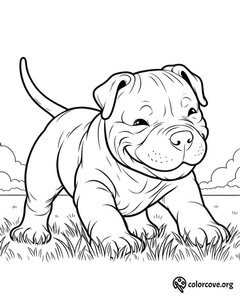 Pitbull Dog Coloring Pages