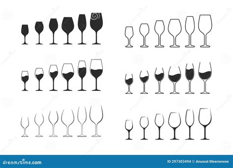 Beautiful Wine Glass Shapes Collection Vector Dinner Wine Ideas To ...
