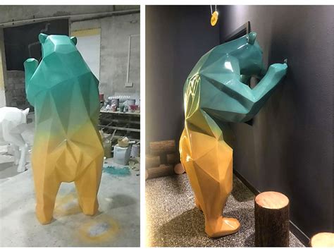 北极熊玻璃钢动物景观广场雕塑_玻璃钢雕塑 - 深圳市巧工坊工艺饰品有限公司
