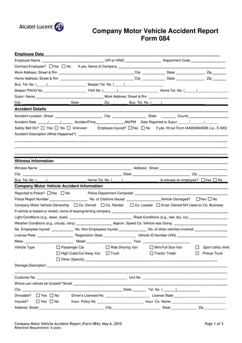 Free Printable Accident Report Form Templates [PDF, Word, Excel]