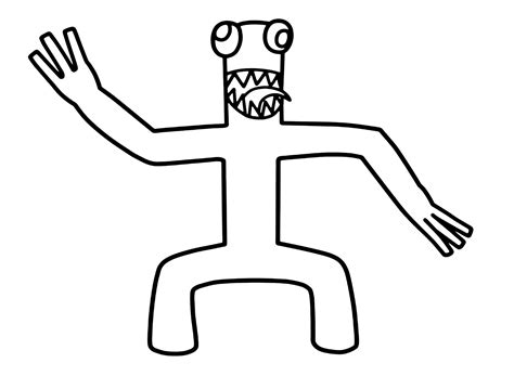 Rainbow Friends Green Colouring Pages