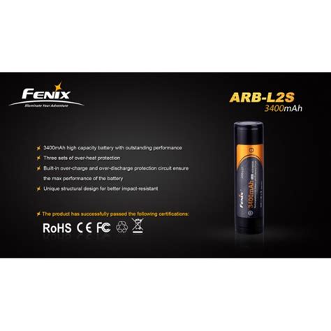 Fenix 18650 3400mAh 3.6V Rechargeable Li-ion Battery ARB-L2S in India ...