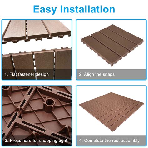 Snapklik.com : Dolonm Plastic Interlocking Deck Tiles 11.8"x11.8 ...