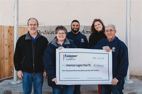 American Legion Receives $2,900 Pioneer Electric H.U.G.S. Grant – Pioneer Electric