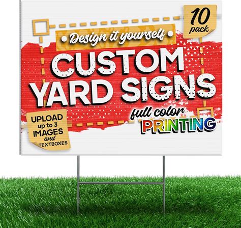 Amazon.com : 24"x18" Custom Yard Signs with Metal Stakes (10-Pack), Design-Your-Own Lawn Signs ...