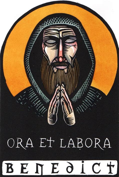 Benedict of Nursia Saint Icon Western Monasticism Ora Et Labora - Etsy