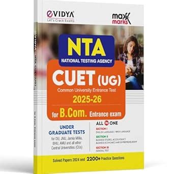 eVidya NTA CUET (UG) B.Com. Entrance Exam 2025-26 Complete Study Guide ...