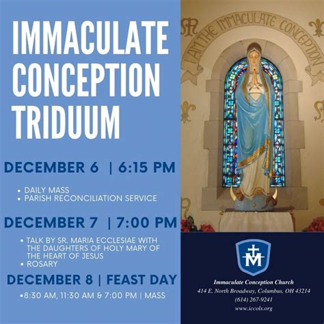 Immaculate Conception Triduum Schedule – Immaculate Conception Church