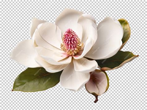 Premium PSD | Psd magnolia flower png on a transparent background