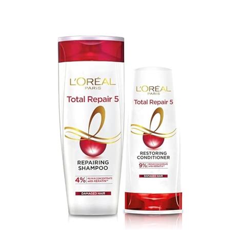 Buy L'Oreal Paris Total Repair 5 Shampoo, 360ml (With 10% Extra) And L ...