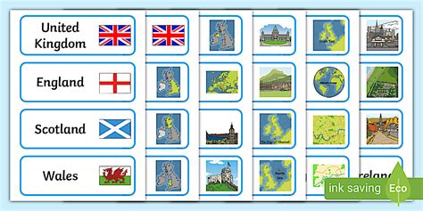 United Kingdom Word Cards