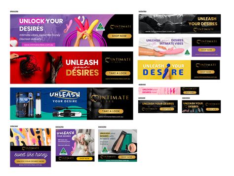 Different sized Banner ads for adult toystore. www.intimatevibes.com.au ...
