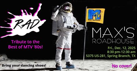 RAD at Maxs Roadhouse, Max's Roadhouse, Spring Branch, 12 December to ...