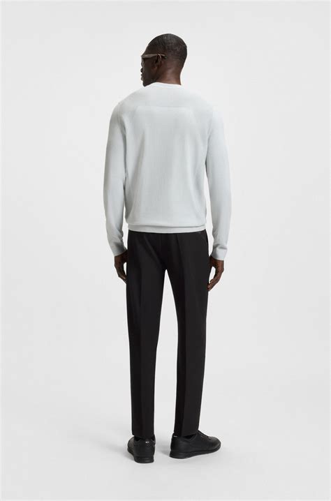 BOSS - Tapered-fit trousers in water-repellent stretch fabric - Black